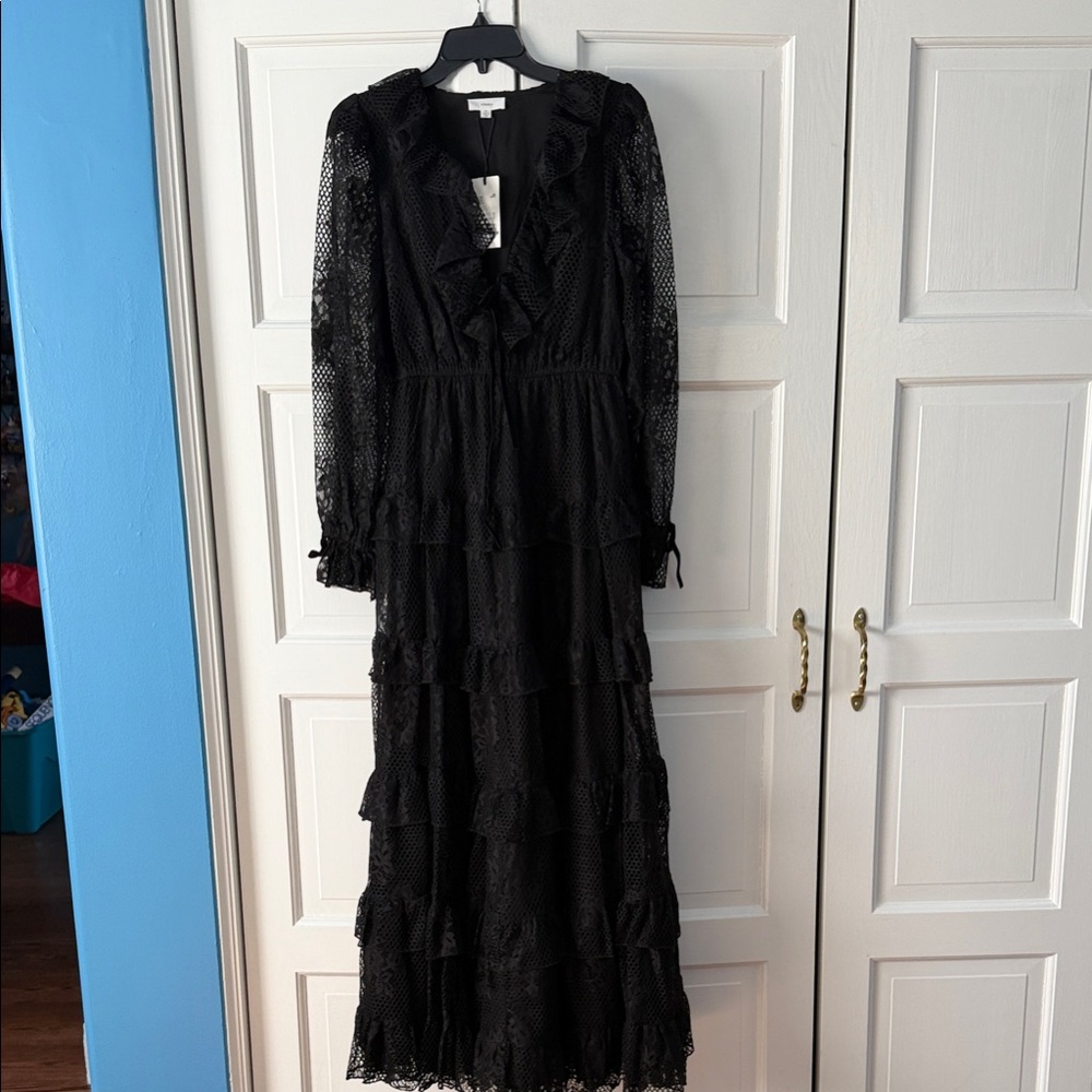 A loves A. Black Lace Tiered Maxi Dress - Elegant Women's Evening Dress